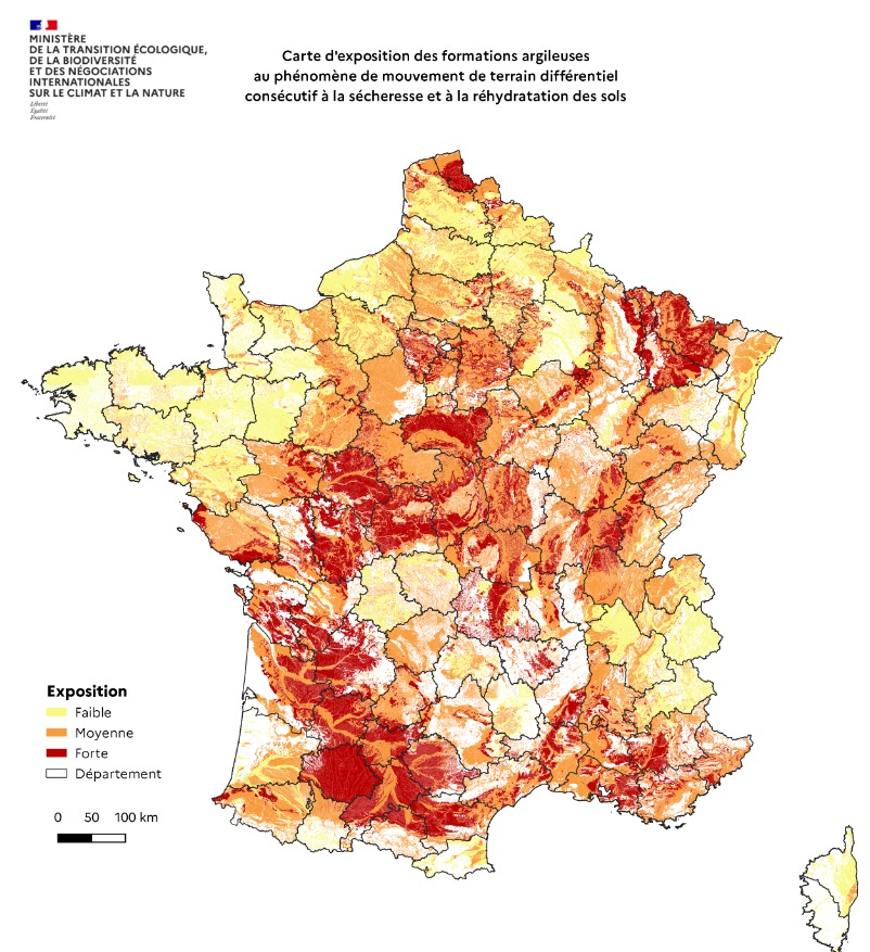 Nouvelle carte 2026 d'exposition des formations argileuses